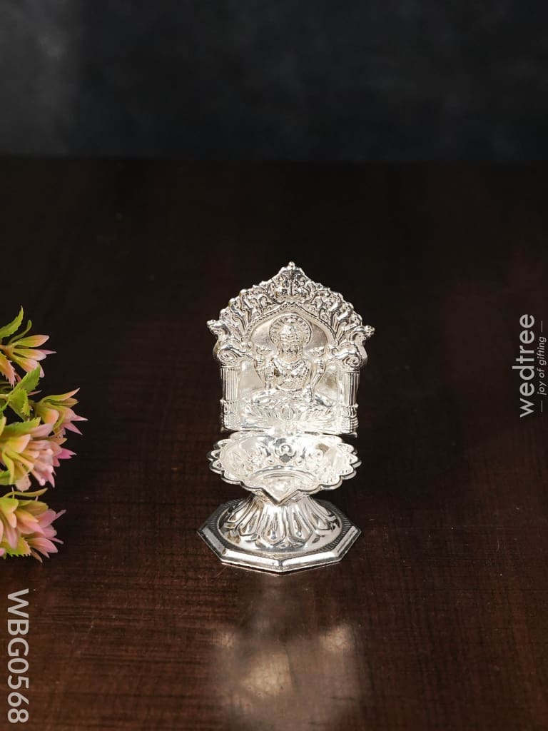 German Silver Diya - Lakshmi Wbg0568 2 Diyas