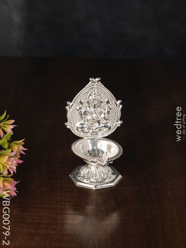 German Silver Lakshmi Diya -Wbg0079 Ganesha Diyas