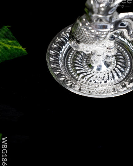 German Silver Diya with Elephant - WBG1864 - German Silver Diya RG