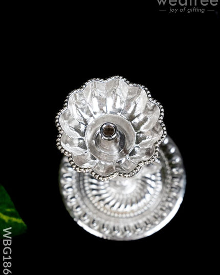 German Silver Diya with Elephant - WBG1864 - German Silver Diya RG