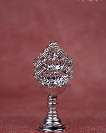 German Silver Diya with Kuthuvilakku Stand - WBG0066 - German Silver Diya RG