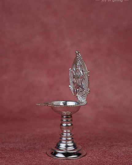 German Silver Diya with Kuthuvilakku Stand - WBG0066 - German Silver Diya RG