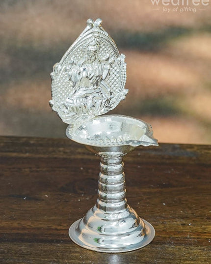 German Silver Diya With Kuthuvilakku Stand - Wbg0066 Diyas