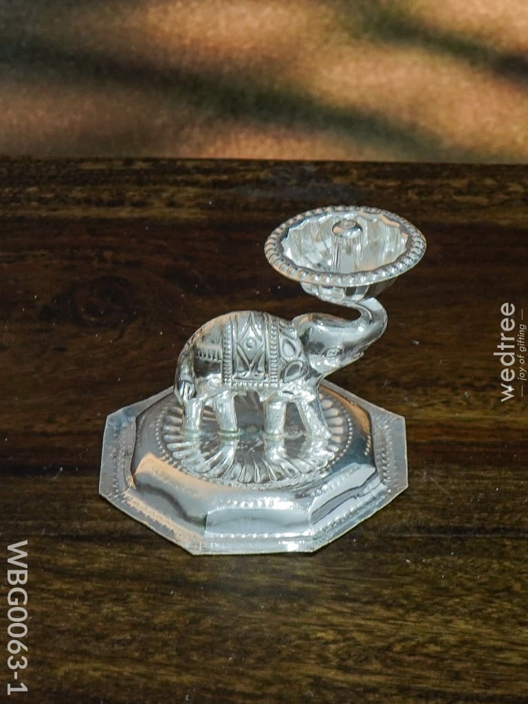 German Silver Elephant Devdas Diya - Wbg0063 1.5Inches Diyas