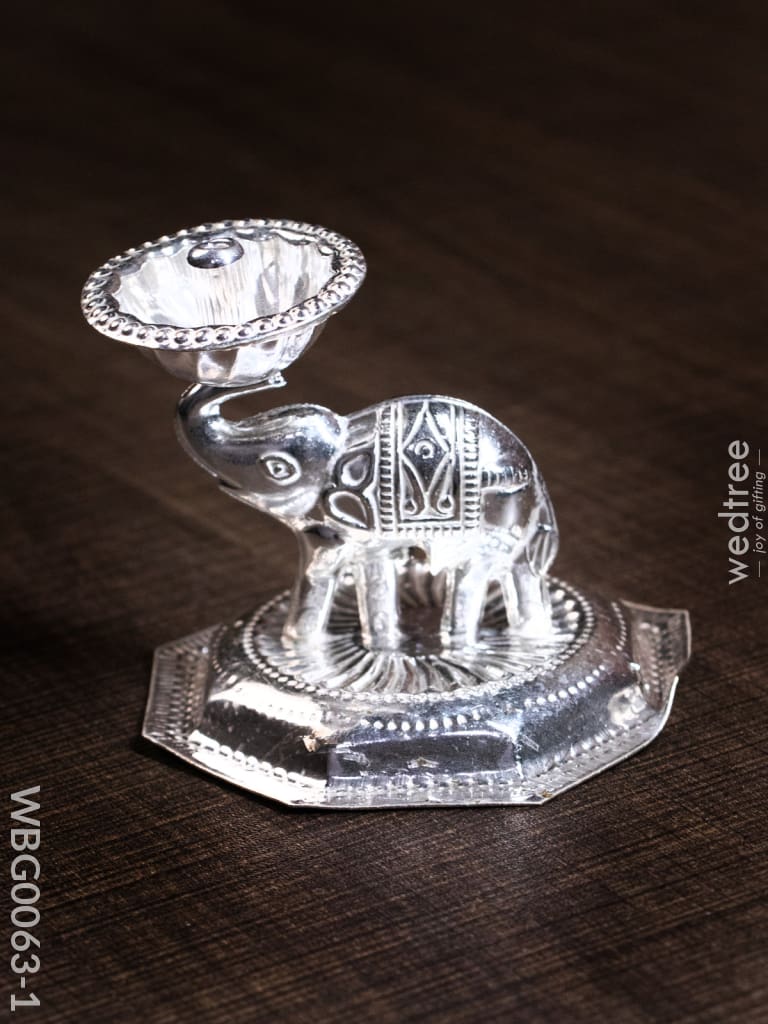 German Silver Elephant Devdas Diya - Wbg0063 Diyas