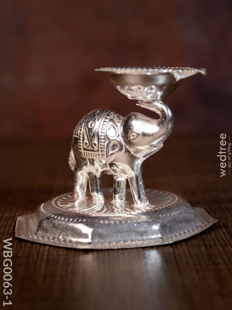 German Silver Elephant Devdas Diya - Wbg0063 Diyas