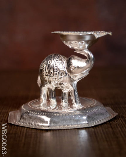 German Silver Elephant Devdas Diya - Wbg0063 Diyas