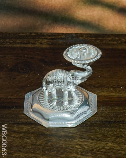 German Silver Elephant Devdas Diya - Wbg0063 1.5Inches Diyas