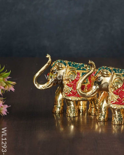 German Silver Elephant (Set Of 2) - Wl1293 Figurines