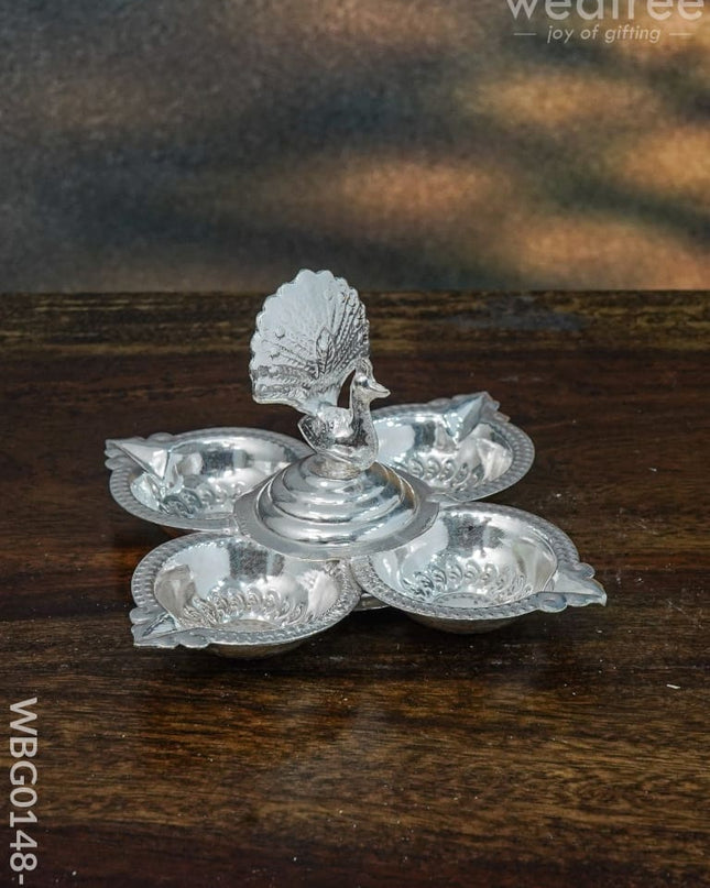 German Silver Four Face Diya - Wbg0148 Diyas