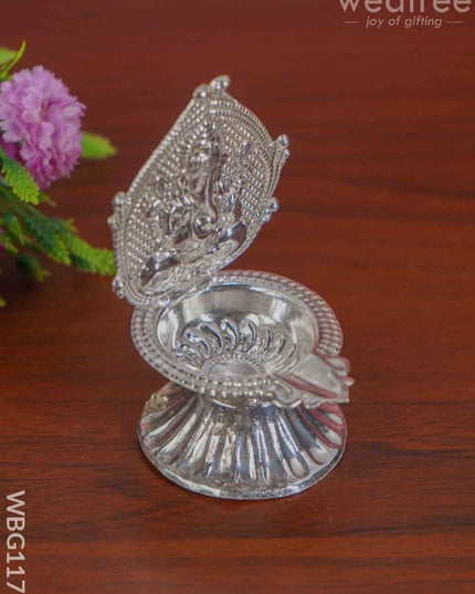 German Silver Ganesha Diya - Wbg1177 Diyas