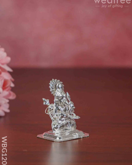 German Silver Ganesha Idol - Wbg1209 Divine Figurines