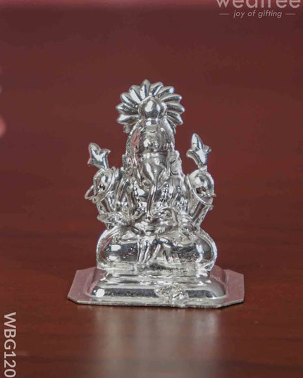 German Silver Ganesha Idol - Wbg1209 Divine Figurines