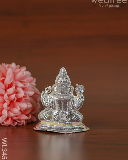 German Silver Ganesha Idol With Meenakari Finish - Wl3456 Figurines