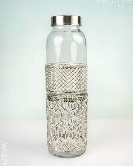 German Silver Glass Bottle with Set of 2 Glass - WL5795 - Bottles & mugs