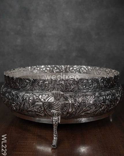 German Silver Hand Engraved Design With Antique Finish ( 10 Inch ) - Wl2295 Urli
