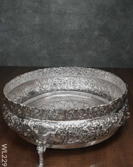 German Silver Hand Engraved Design With Antique Finish ( 10 Inch ) - Wl2295 Urli