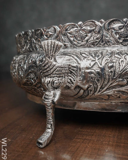 German Silver Hand Engraved Design With Antique Finish ( 10 Inch ) - Wl2295 Urli