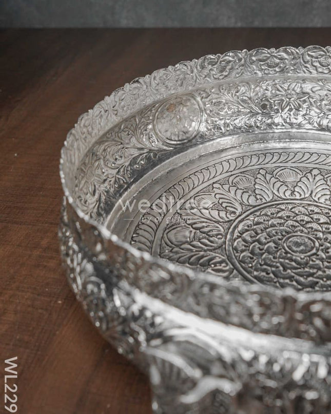 German Silver Hand Engraved Design With Antique Finish ( 10 Inch ) - Wl2295 Urli