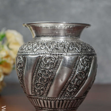 German Silver Kalash With Antique Finish - Wl3333 Pooja Utility