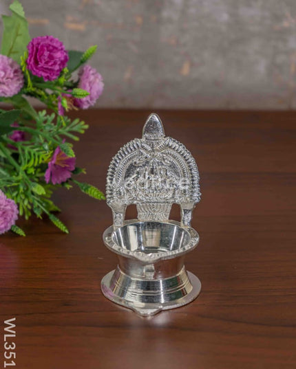 German Silver Kamatchi Diya - 4.2 Inch Wl3519 Diyas