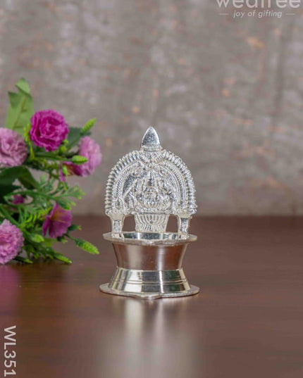 German Silver Kamatchi Diya - 4.2 Inch Wl3519 Diyas