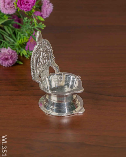 German Silver Kamatchi Diya - 4.2 Inch Wl3519 Diyas
