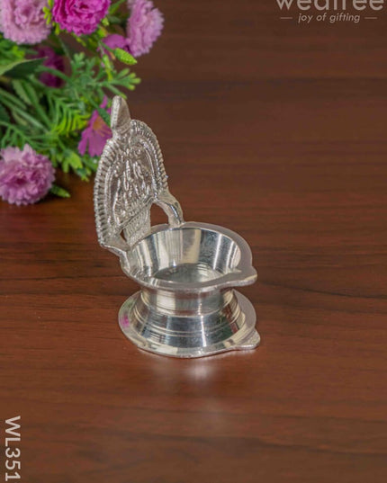 German Silver Kamatchi Diya - 4.2 Inch Wl3519 Diyas