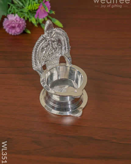 German Silver Kamatchi Diya - 4.2 Inch Wl3519 Diyas