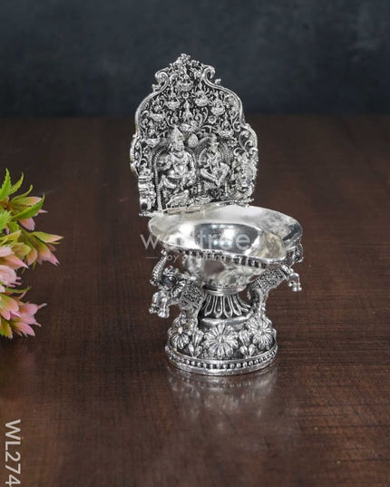 German Silver Kubera Lakshmi Diya - Wl2744 Diyas