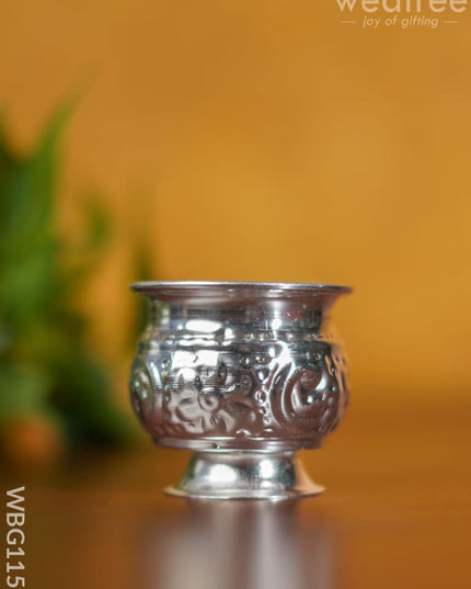 German Silver Kumkum Holder - 2 Inch Wbg1158 Holders
