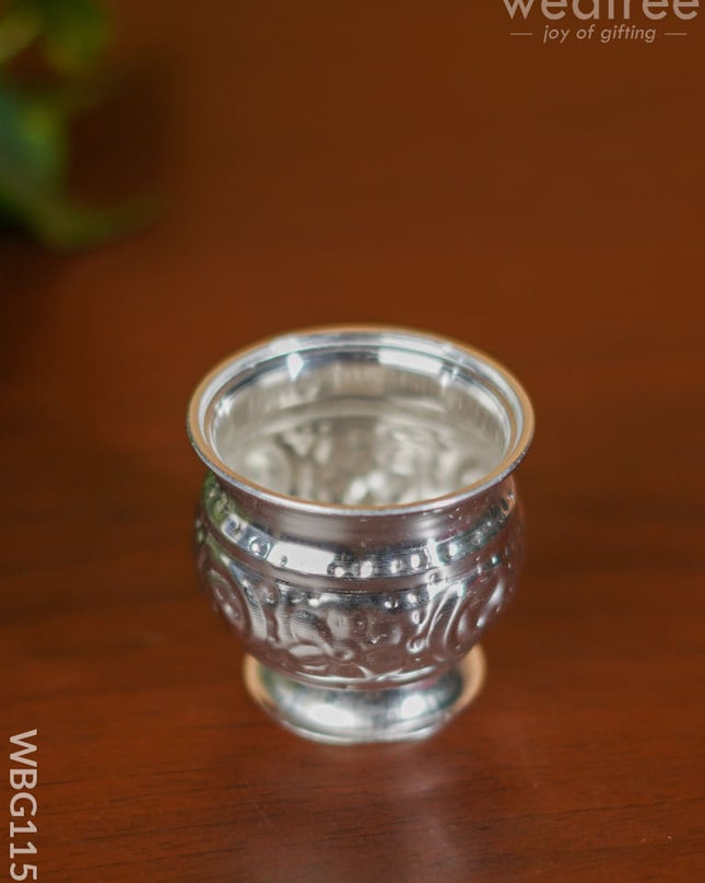 German Silver Kumkum Holder - 2 Inch Wbg1158 Holders