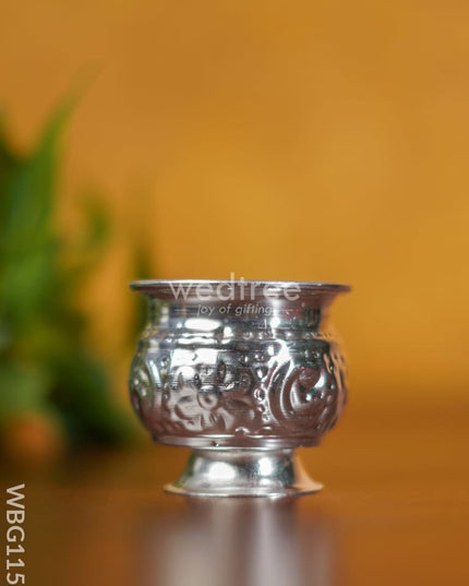 German Silver Kumkum Holder - 2 Inch Wbg1158 Holders