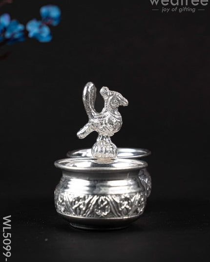 German Silver Kumkum-Manjal Holder - WL5099 German Silver Pooja Utility