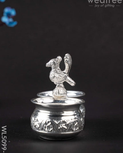 German Silver Kumkum-Manjal Holder - WL5099 German Silver Pooja Utility