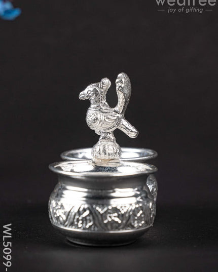 German Silver Kumkum-Manjal Holder - WL5099 German Silver Pooja Utility