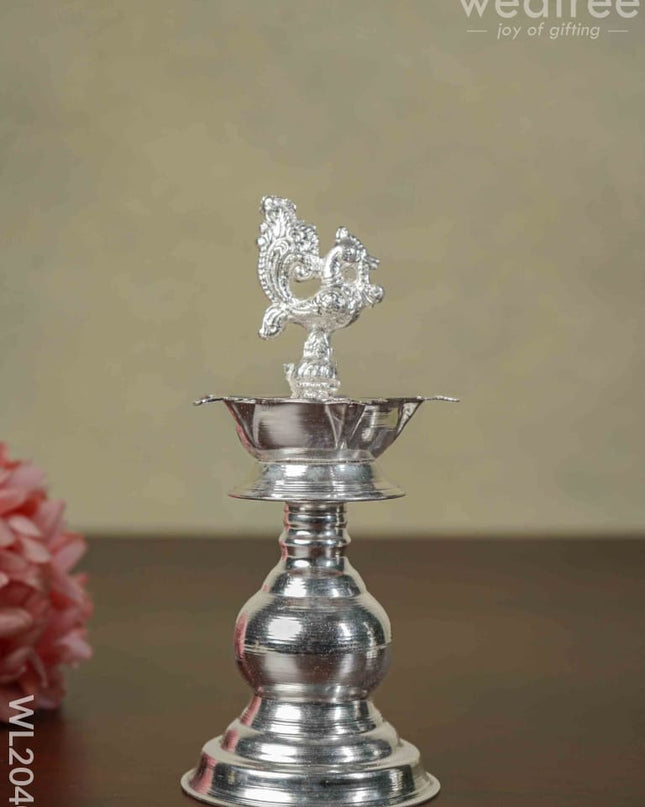 German Silver Kuthu Vilakku (Set Of 2) 6.5 Inches - Wl2040 Diyas