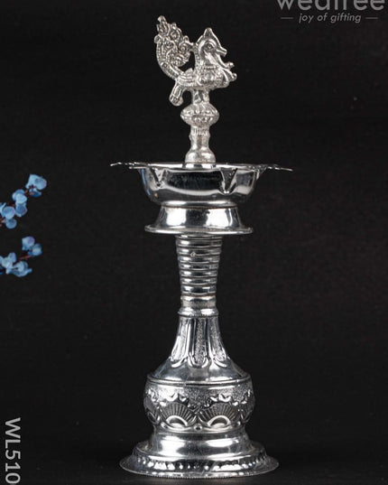 German Silver Kuthu Vilakku with Annapakshi Motif - WL5100 German Silver Pooja Utility
