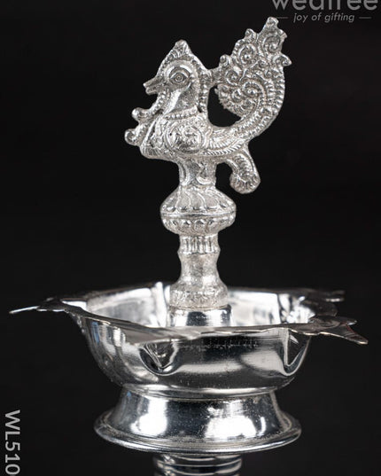 German Silver Kuthu Vilakku with Annapakshi Motif - WL5100 German Silver Pooja Utility