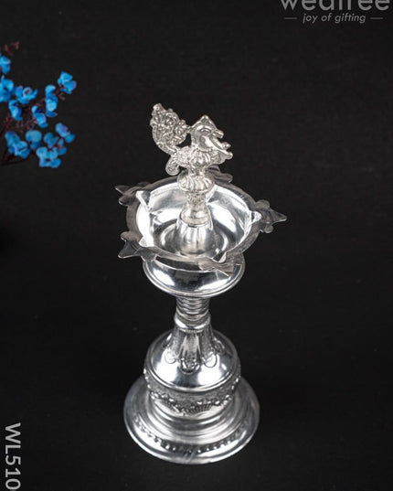 German Silver Kuthu Vilakku with Annapakshi Motif - WL5100 German Silver Pooja Utility