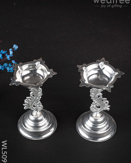 German Silver Kuthu Vilakku - WL5096 German Silver Pooja Utility