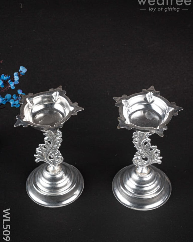 German Silver Kuthu Vilakku - WL5096 German Silver Pooja Utility