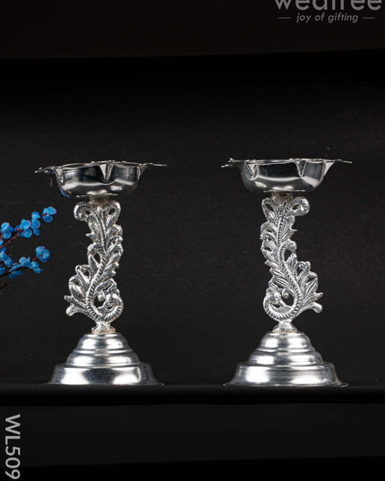 German Silver Kuthu Vilakku - WL5096 German Silver Pooja Utility