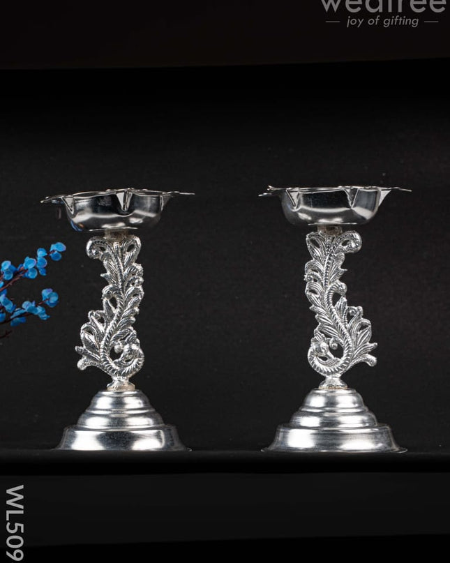 German Silver Kuthu Vilakku - WL5096 German Silver Pooja Utility
