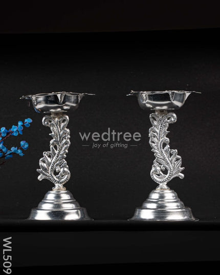 German Silver Kuthu Vilakku - WL5096 German Silver Pooja Utility