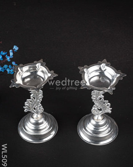 German Silver Kuthu Vilakku - WL5096 German Silver Pooja Utility