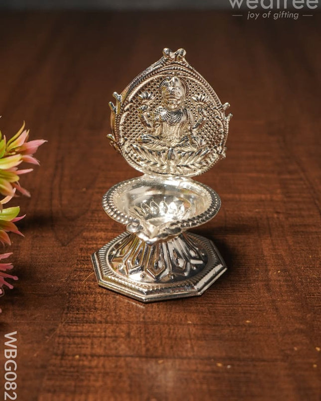 German Silver Lakshmi Diya - Wbg0825 Diyas