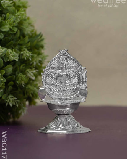German Silver Lakshmi Diya - Wbg1172 Diyas