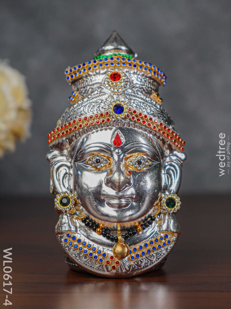 German Silver Lakshmi Face - Wl0617 Finish Pooja Utility