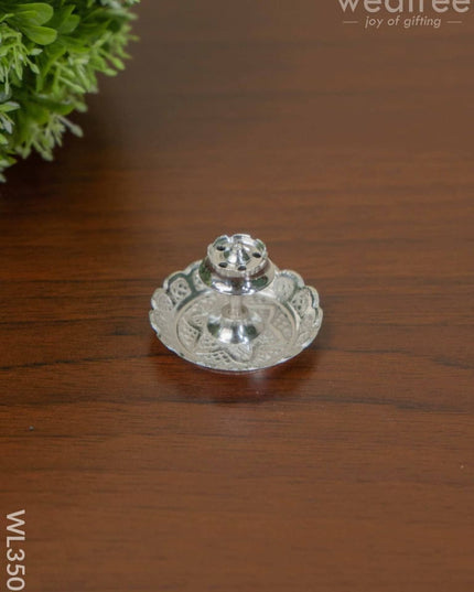 German Silver Lakshmi Ganesha Thali - Set Of 7 Wl3503 Pooja Utility